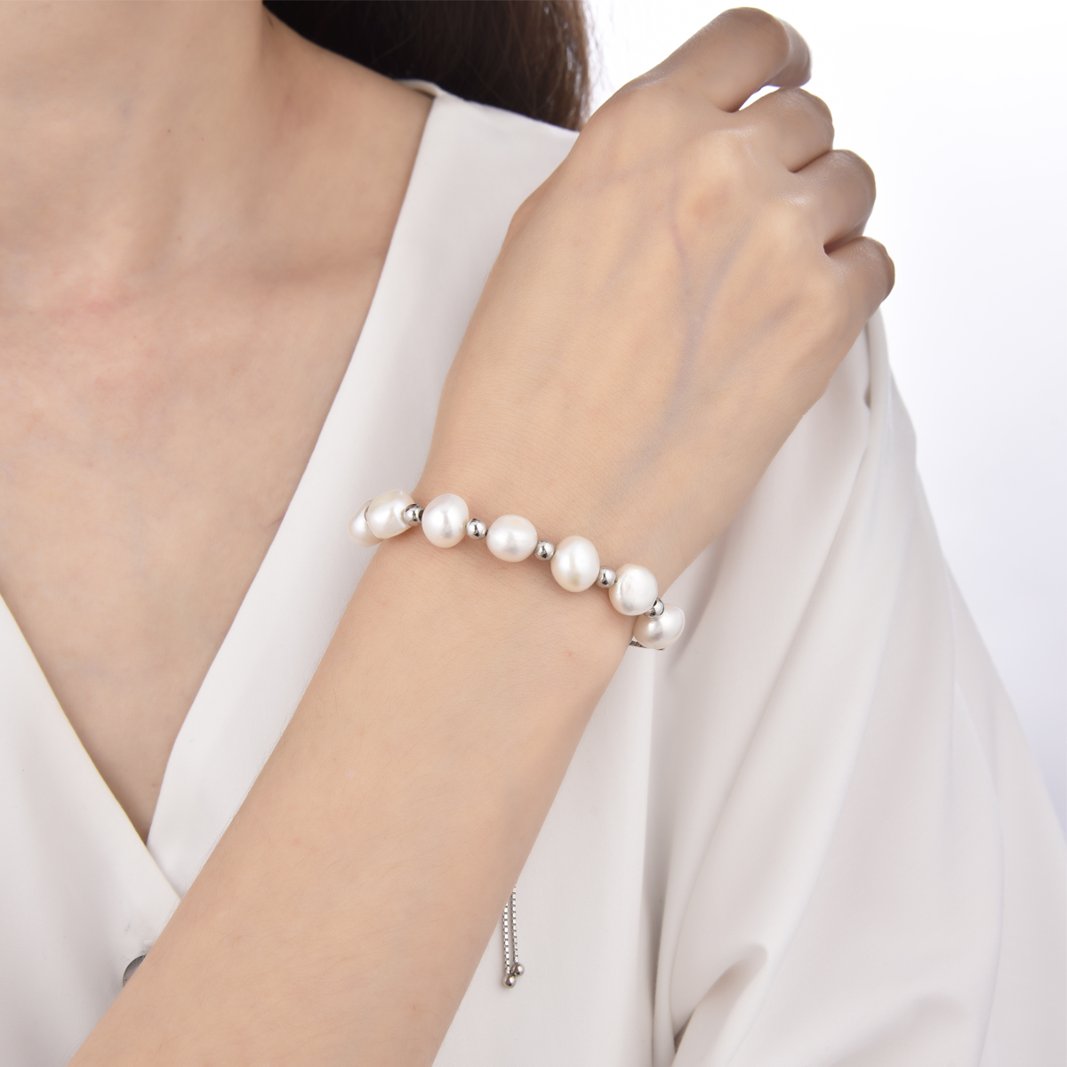 925 Sterling Silver Freshwater Pearl Bracelet